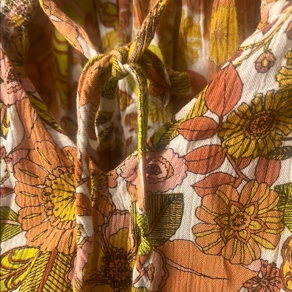 Brown and Tan Tie Front Blouse with Relaxed Fit - Picture 7 of 11